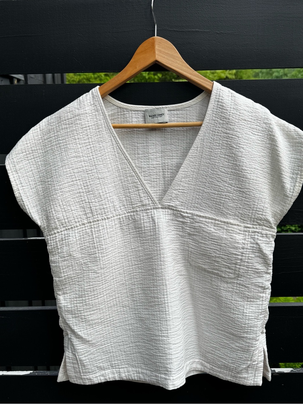 Rachel Comey white Textured V-Neck Top